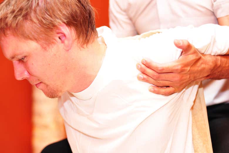 Recebendo uma massagem em Katmandu