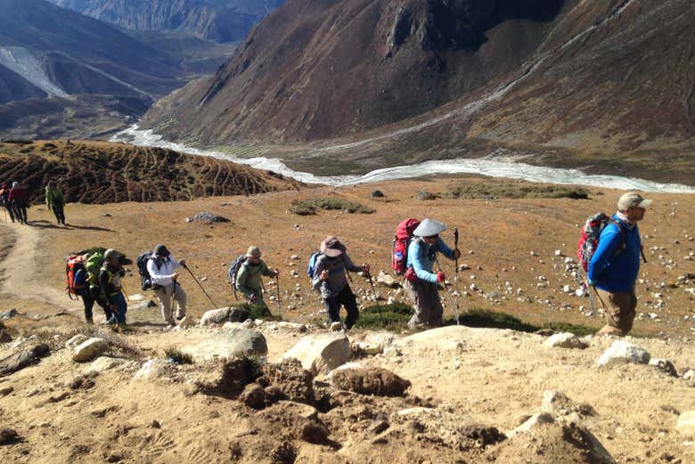 Caminando durante la ruta