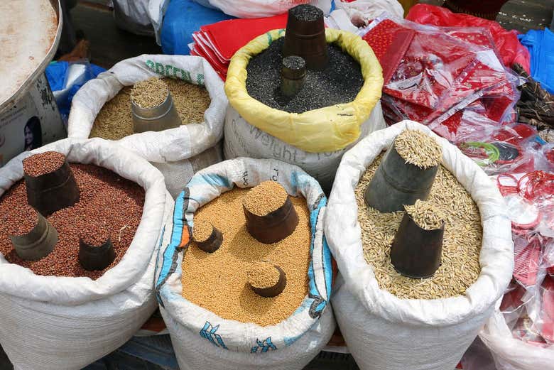 Mercado tradicional de Katmandu