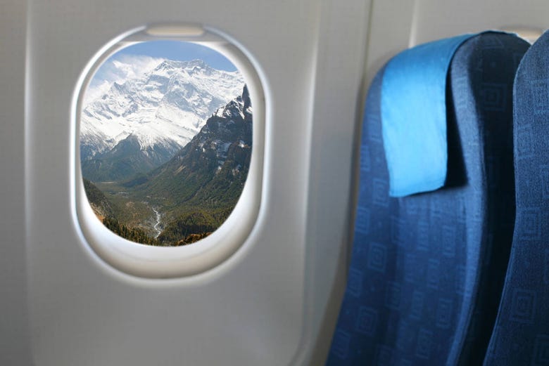 Vista dell'Himalaya dall'aeroplano