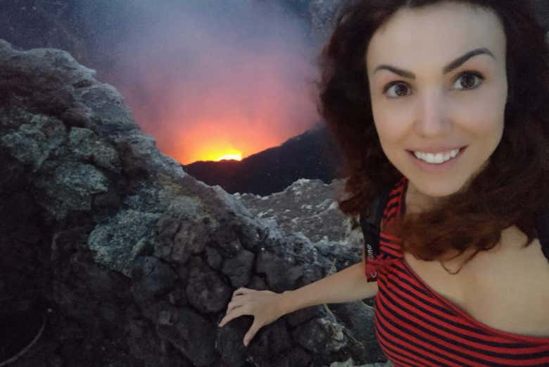 Take a pic right next to the erupting volcano!