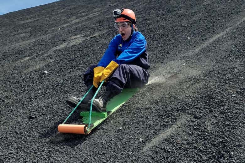 Sandboard on Cerro Negro Volcano!