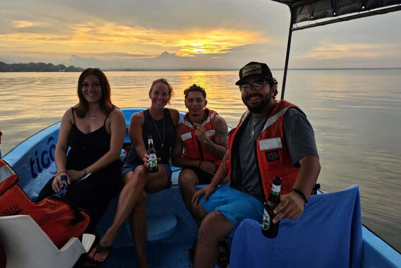 See the sunset from a boat in Las Isletas