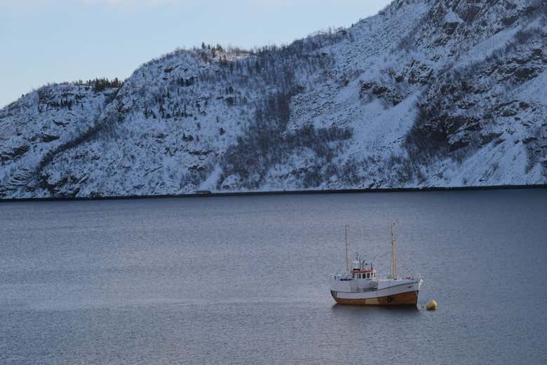 A boat on the cold waters