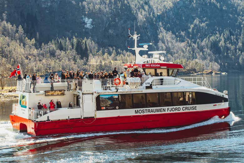 A bordo del barco con el que recorreremos los fiordos