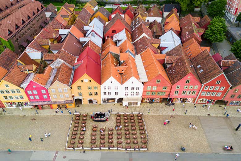 Vista aérea del Bryggen