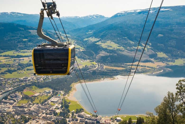 Una de las cabinas del teleférico