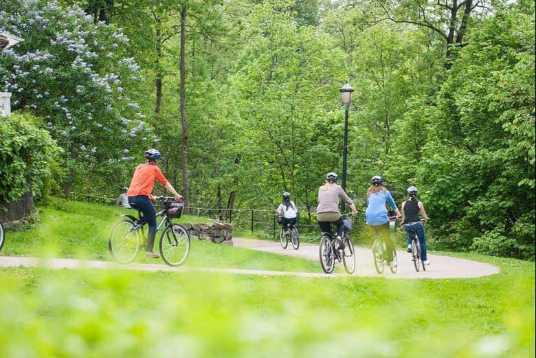 Riding our bikes on scenic paths