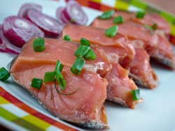 Rakfisk, truta crua