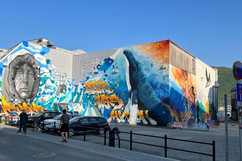Arte di strada nelle vie di Tromsø