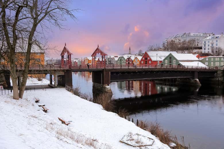 Paisaje invernal de Trondheim