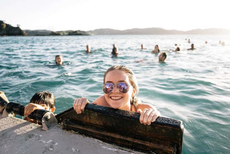 Enjoying a dip