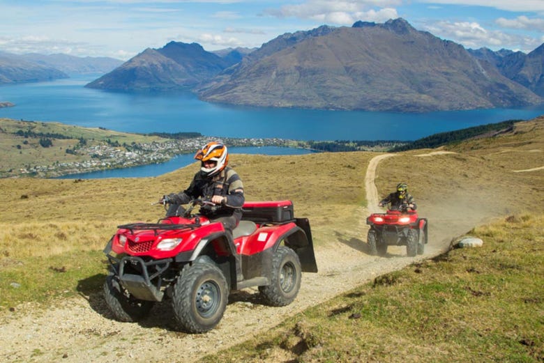 Quad biking surrounded by beautiful Queenstown landscapes