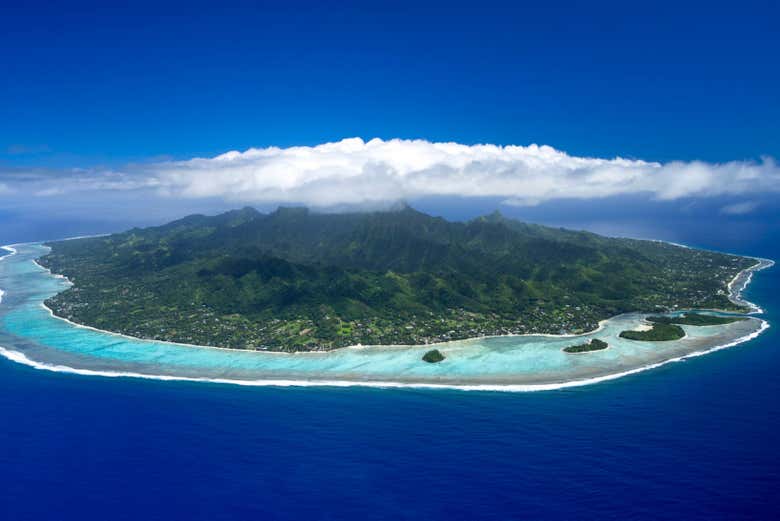 Vista aérea de Rarotonga