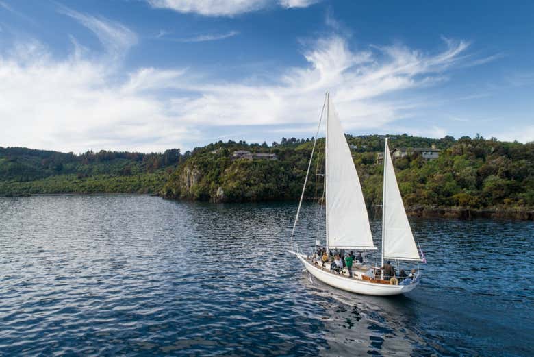 Un grupo disfrutando del paseo en barco