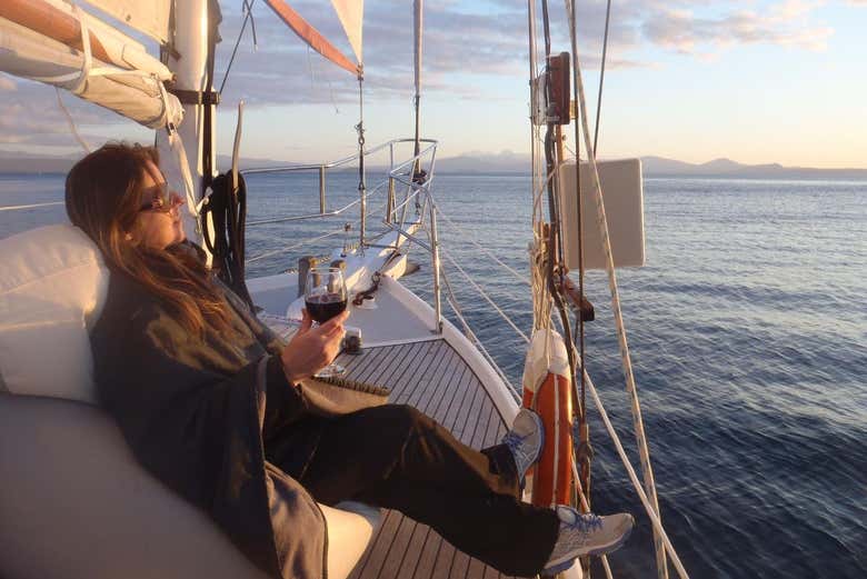 Relajándonos en la cubierta