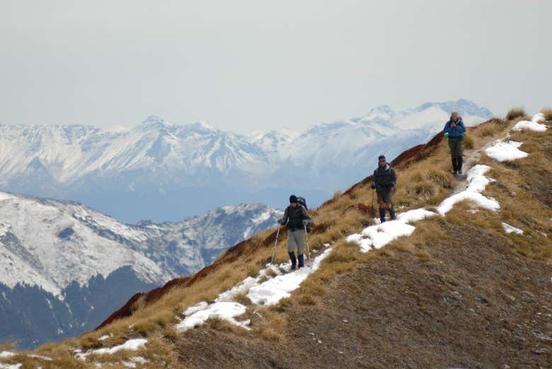 Durante la ruta de trekking por el Luxmore Hut
