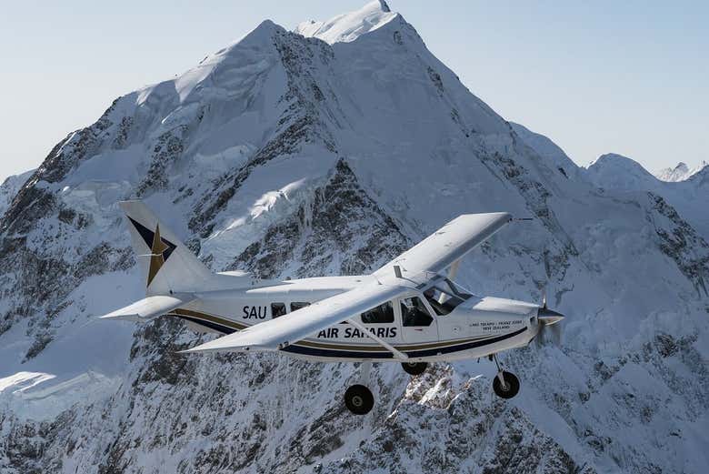 Volando sobre paisajes nevados
