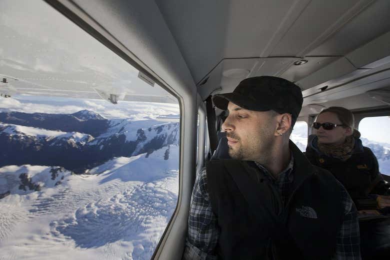 Disfrutando del paseo en helicóptero por Tekapo