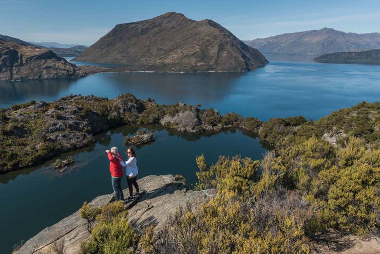 Contemplando o lago Wanaka