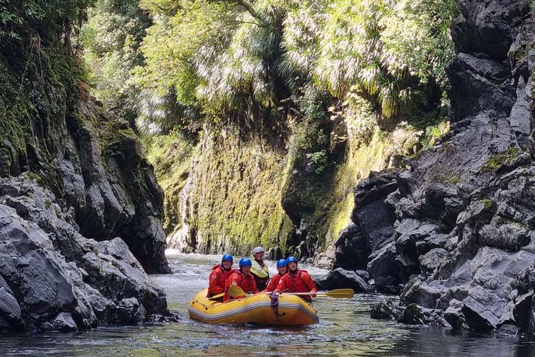 Quietly paddling along the Hutt River, before it gets wild!