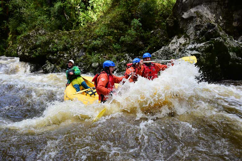 Taking on the Hutt River rapids