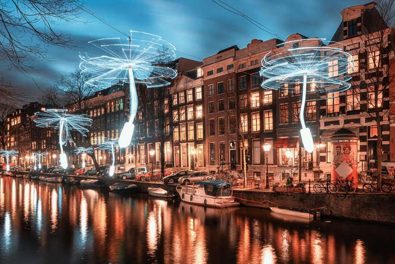 Las luces que veréis durante el crucero Amsterdam Light Festival