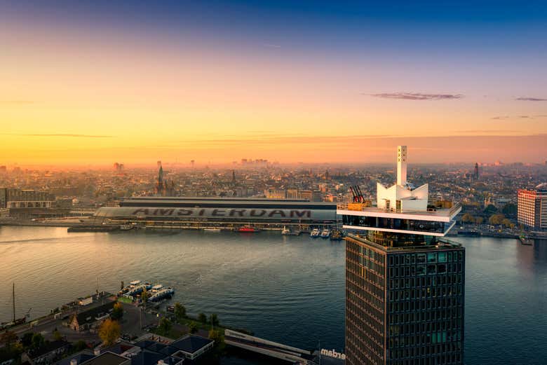 Admire the sunset from the A'DAM Lookout