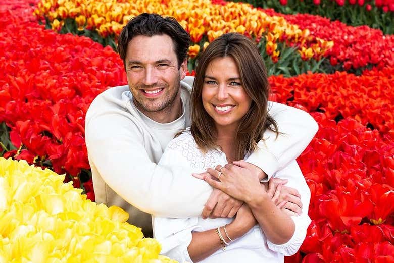 Podréis fotografiaros en un bello campo de tulipanes