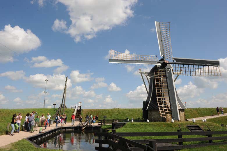 Moinhos de vento no Museu Zuiderzee