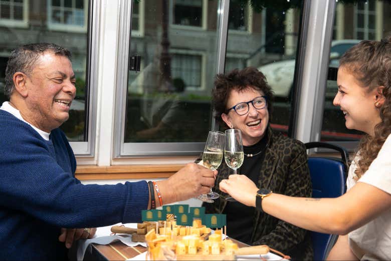 Enjoying a cheese and wine tasting