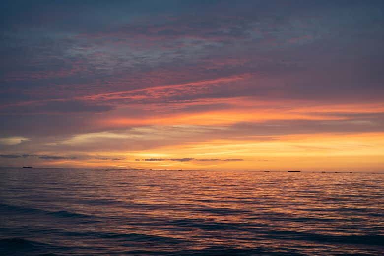 Atardecer sobre el mar Caribe