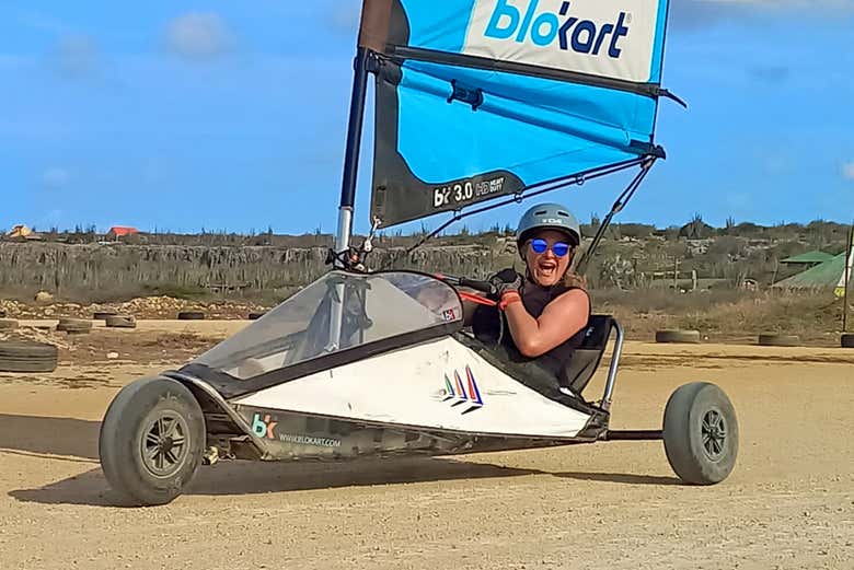 Conduciendo un blokart individual