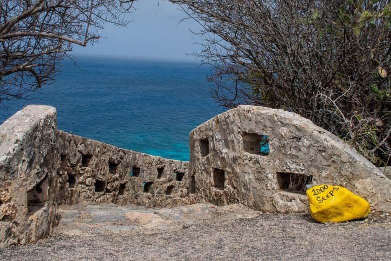 Escadas da praia 1000 Steps em Bonaire