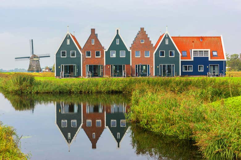Paisajes de Volendam, en los Países Bajos