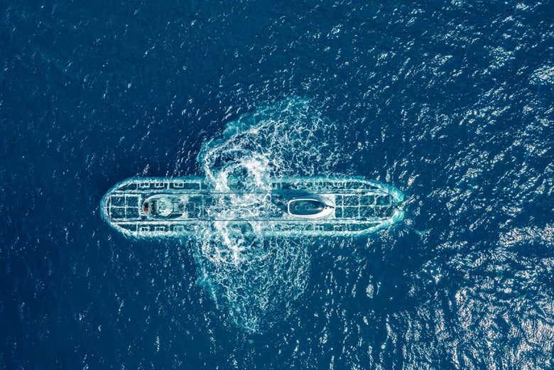 Vista aeréa del submarino