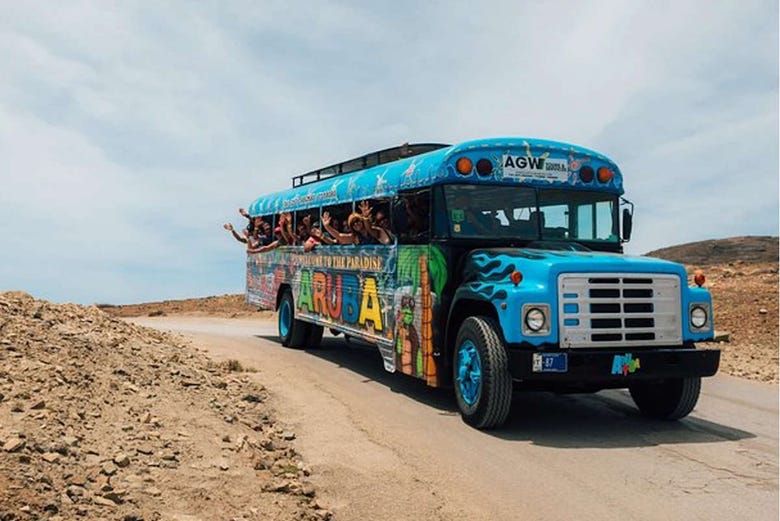 Bus discothèque dans le nord d'Aruba