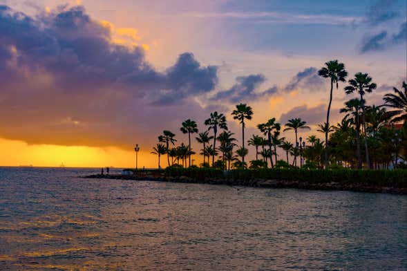 Balade en catamaran à Aruba au coucher de soleil