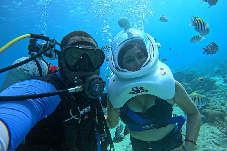 Photo avec l'instructeur de Seawalker