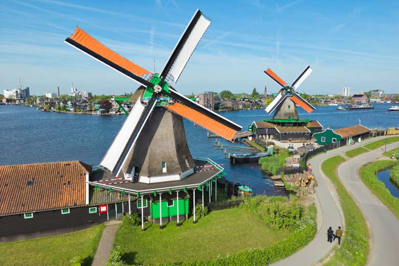 Vistas de los molinos de Zaanse Schans
