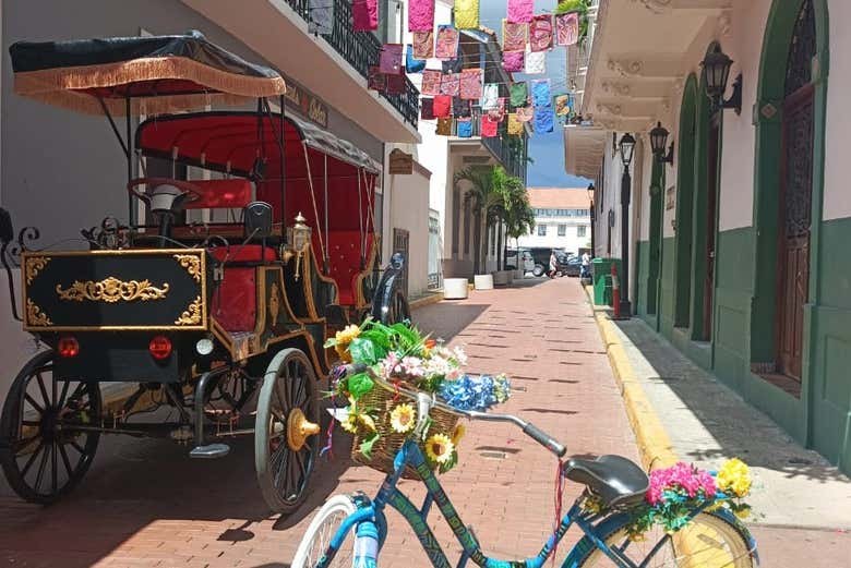 La calesa aparcada en una de las callejuelas del centro