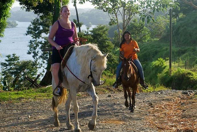 Horse riding through the Panama Jungle