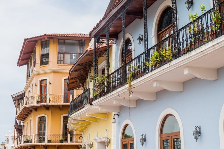 Colonial style buildings of Panama City's historic centre
