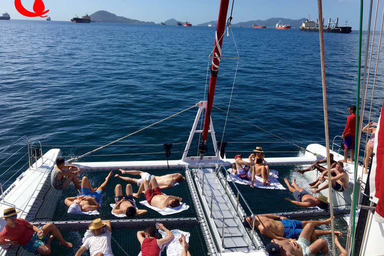 Descansando en el ferry