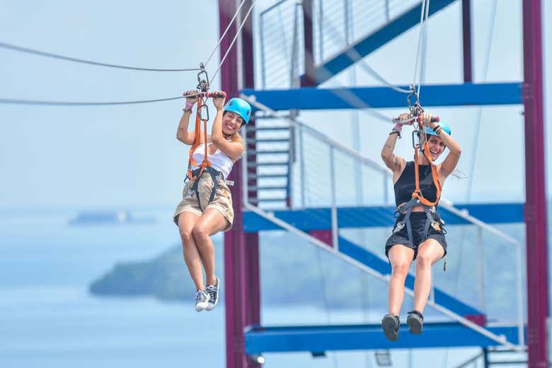 Zoom across a zipline