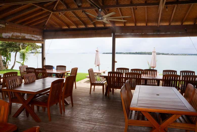 Enjoy your lunch overlooking the sea