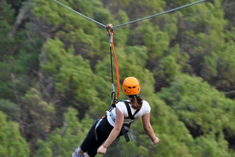 The zip line in Valle de Anton