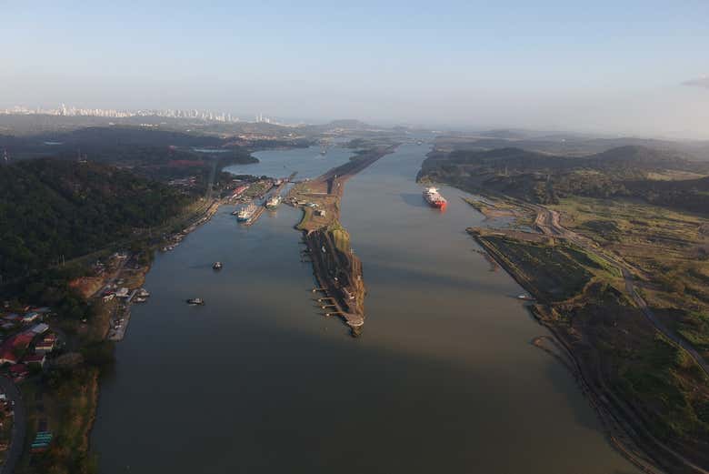 Vista aérea de la esclusa Pedro de Miguel
