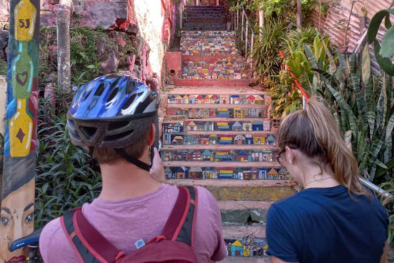 Enjoying the bike tour