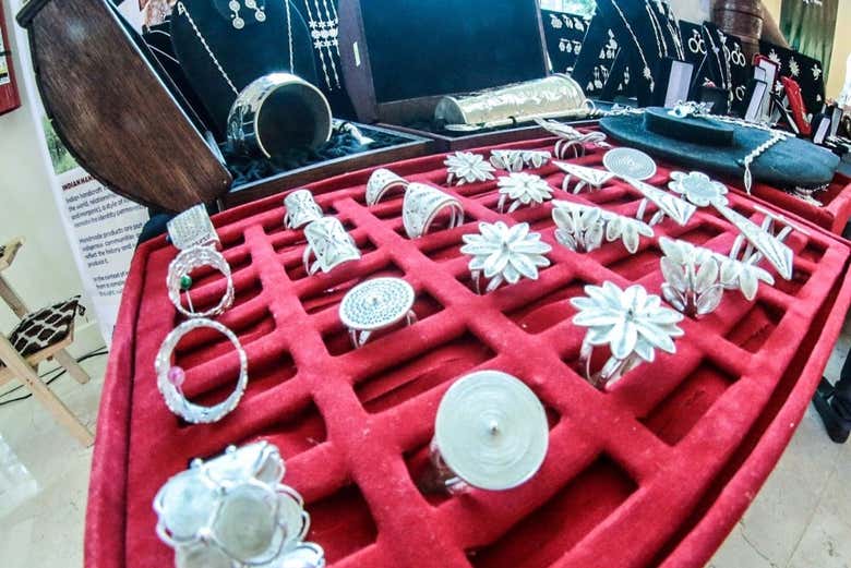 Detail of filigree jewellery